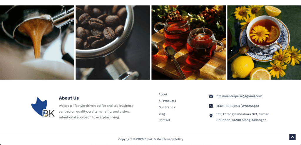 screenshot of past client project footer section