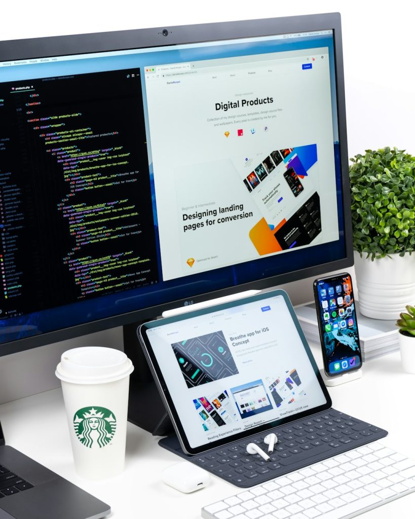 Screen showing web design process